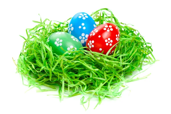 Wielkanocne jajka w gnieździe — Zdjęcie stockowe