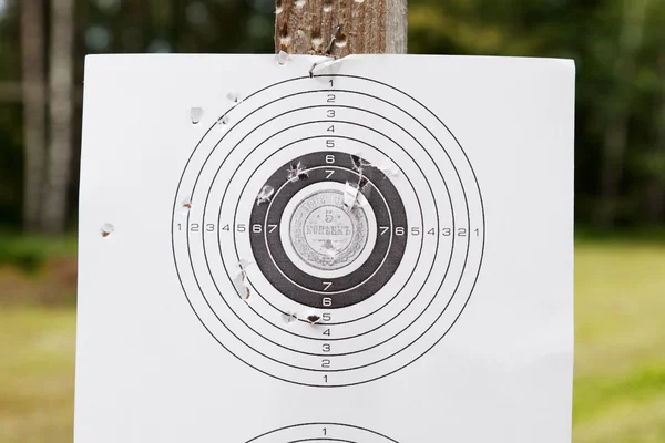 Shooting target with bullet holes — Stock Photo, Image