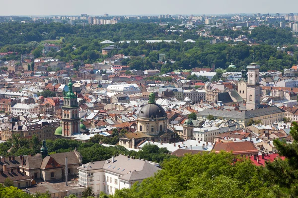 Vista superior da cidade de Lvov da altura — Fotografia de Stock