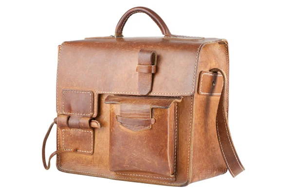 Old Brown Borsa a tracolla, isolato — Foto Stock