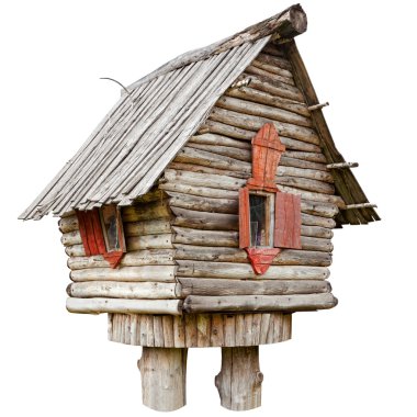 fairy witch house on chicken legs from folklore, isolated