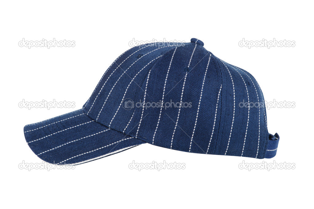 Blue Baseball Hat Isolated on White Background
