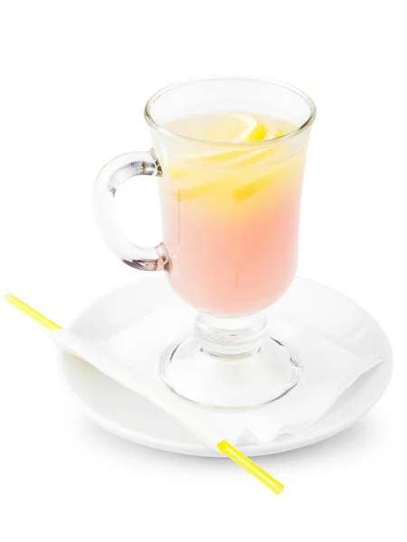 Cocktail with slices lemon — Stock Photo, Image