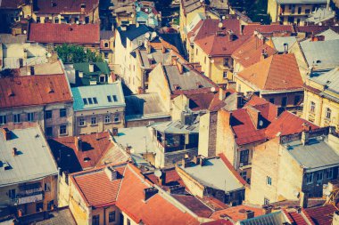 Ukrayna lvov şehrin havadan görünümü