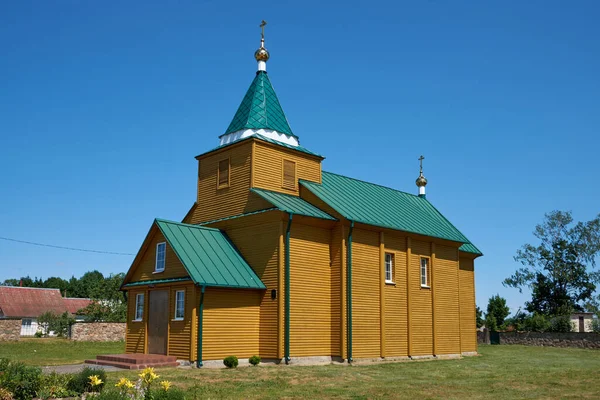 Old Vintage Wooden Church Life Giving Trinity Agro Town Knyaginin — Zdjęcie stockowe