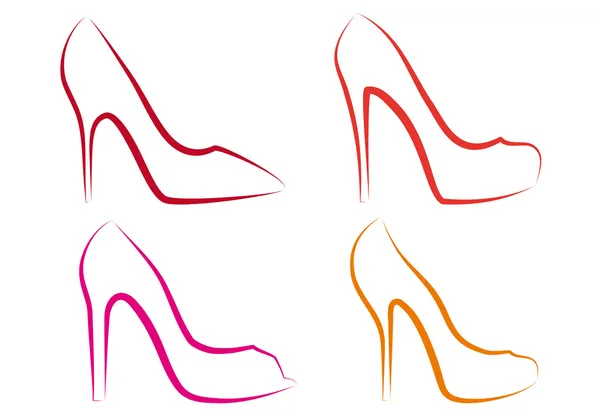 Chaussures à talons hauts, ensemble vectoriel — Image vectorielle