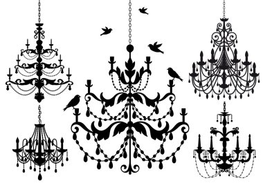 Chandelier set, vector clipart