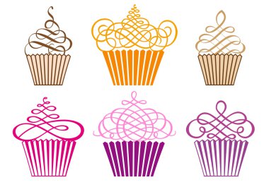 Set de cupcakes, vector