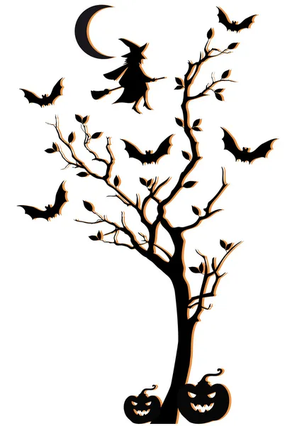 Árbol de Halloween, vector de fondo — Vector de stock