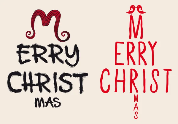 Hand schriftelijke kerstkaart, vector — Stockvector