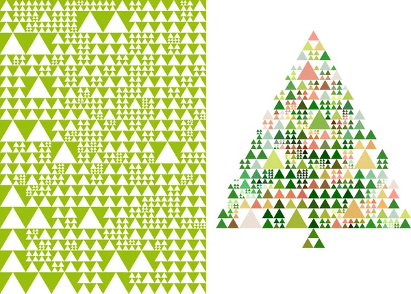 Kerstboom en patroon, vector — Stockvector