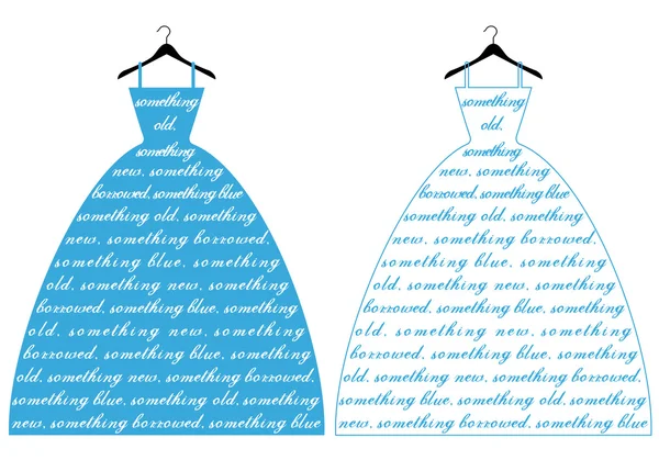 Svatební šaty modré, vektorové — Stockový vektor