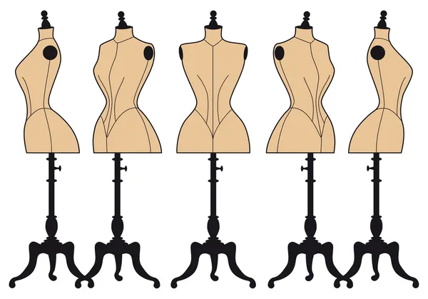 复古时尚模特，向量组 — 图库矢量图片