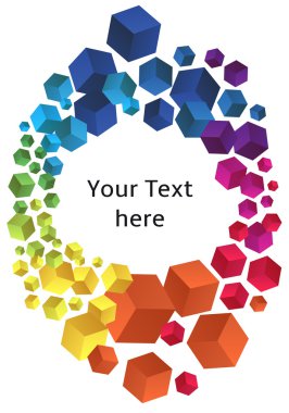 3D küpleri ile çerçeve, vektör