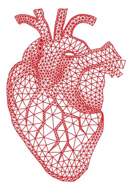 Heart with geometric pattern, vector