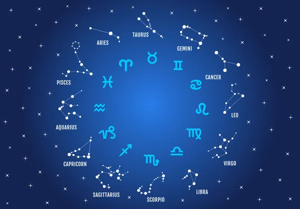 Signos do zodíaco, conjunto de ícones vetoriais —  Vetores de Stock