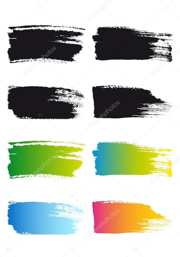 paint brush stroke frames, vector