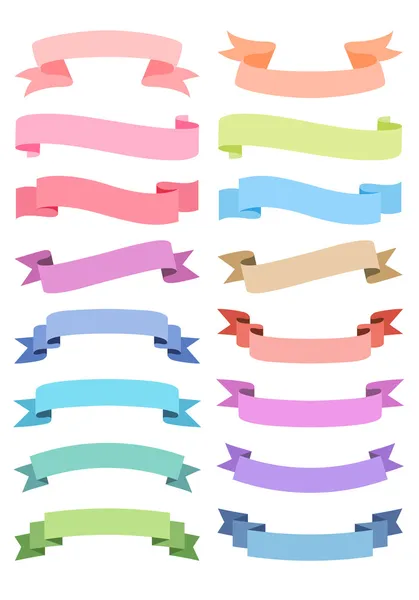 Various ribbon set, vector — Stock Vector