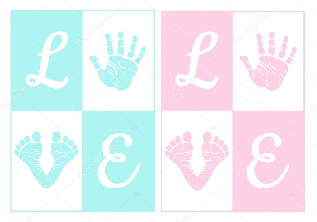 new baby boy and girl, vector set