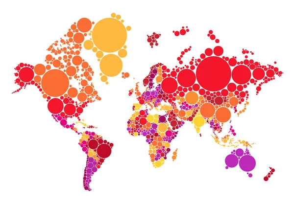 Carte du monde par pays, vecteur — Image vectorielle