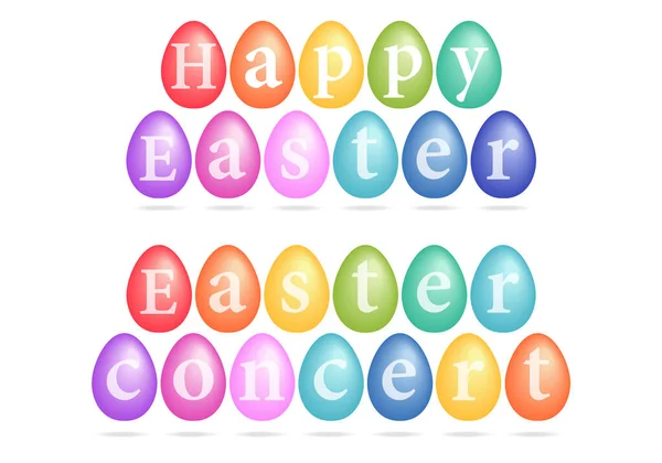 Tarjeta Pascua Con Huevos Colores Concierto Pascua Ilustración Vectorial Sobre Ilustraciones De Stock Sin Royalties Gratis