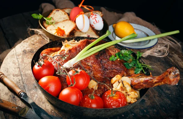 Roasted leg of lamb — Stock Photo, Image