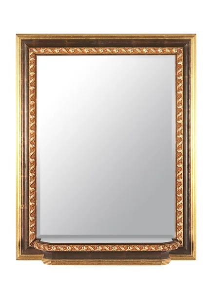 Mirror in the wooden frame — Stock Photo, Image