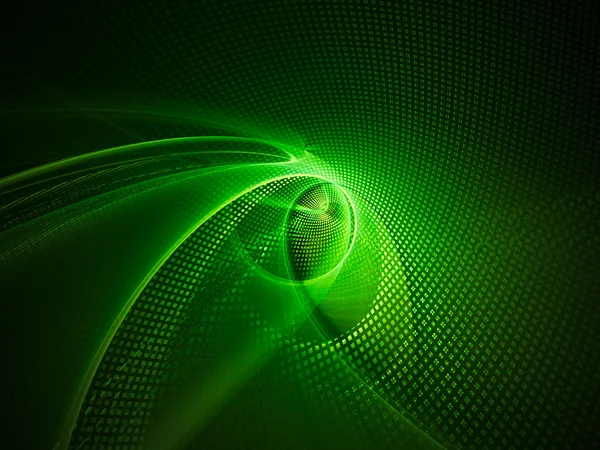 Elemento verde abstrato sobre fundo preto — Fotografia de Stock