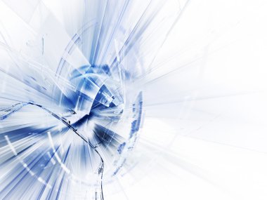 Beyaz arka plan tasarımı üzerinde mavi soyut