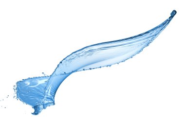Su sıçraması beyaz üzerine izole edilmiş.