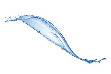 Su sıçraması beyaz üzerine izole edilmiş.