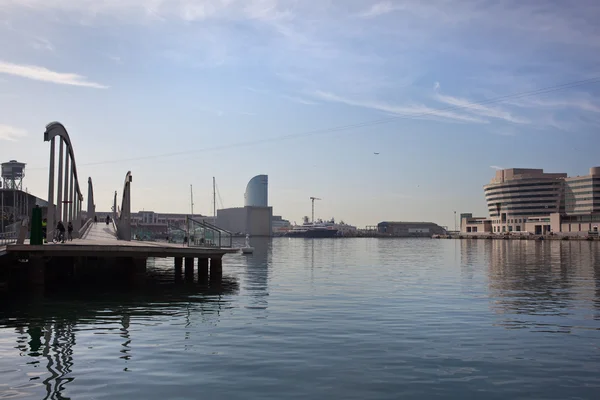 Rambla del mar στη Βαρκελώνη, Ισπανία — Φωτογραφία Αρχείου