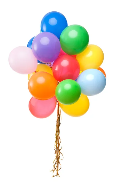 Balões coloridos isolados em branco — Fotografia de Stock