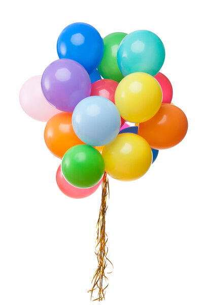 Ballons de couleur isolés sur blanc — Photo