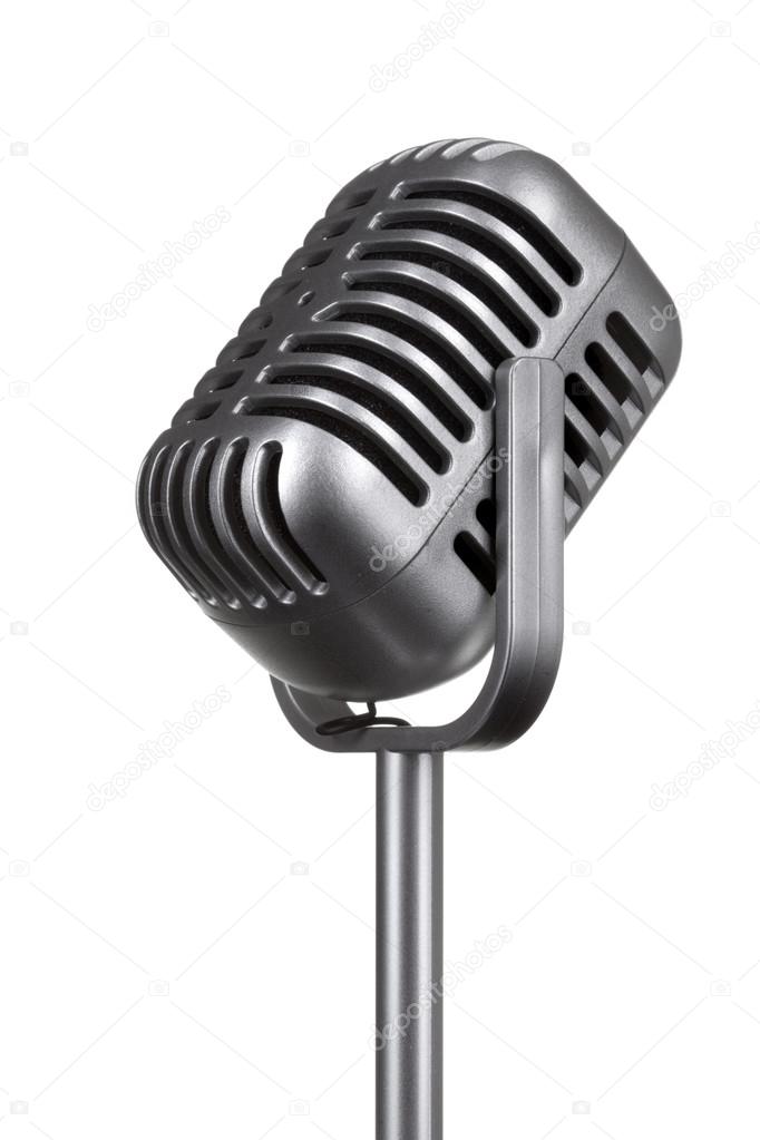 Retro microphone isolated on white