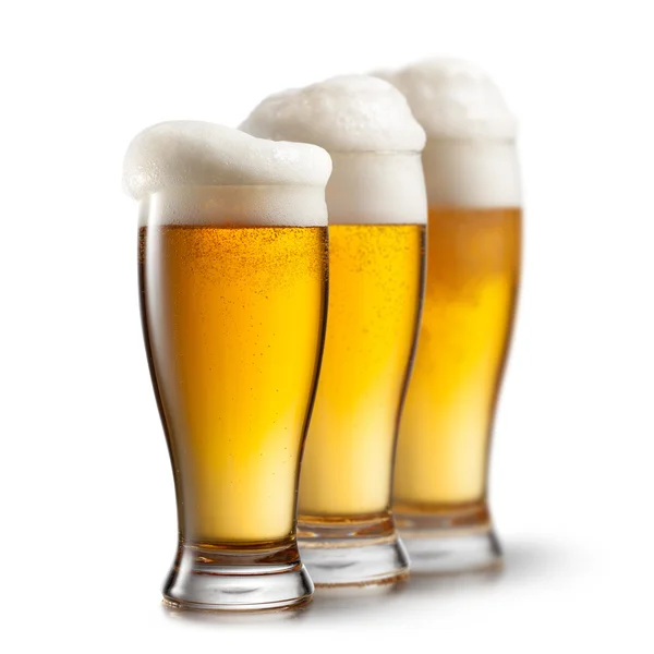 Beer in glasses isolated on white background — Stock Photo, Image