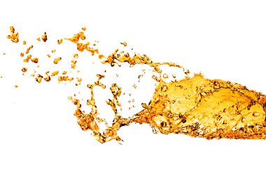 Turuncu su sıçrama üzerinde beyaz izole