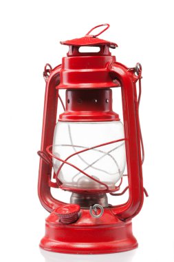 beyaz izole kırmızı antika gaz lambası
