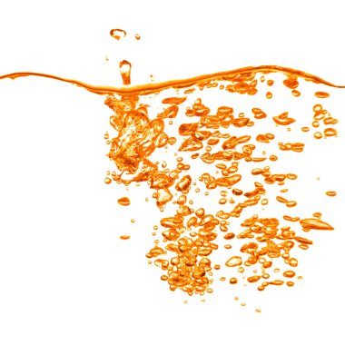 Turuncu su sıçrama üzerinde beyaz izole