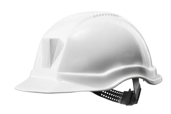 White hard hat isolated on white — Stock Photo, Image