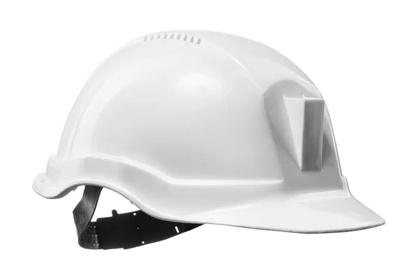 White hard hat isolated on white — Stock Photo, Image