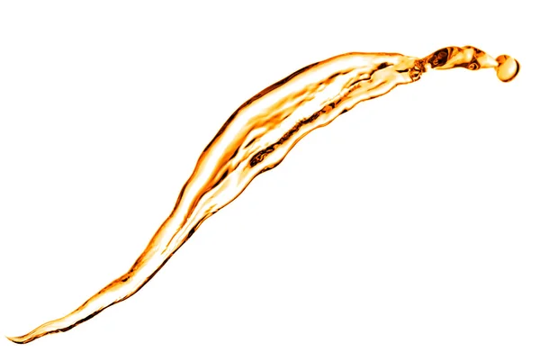 Turuncu su sıçrama üzerinde beyaz izole — Stok fotoğraf