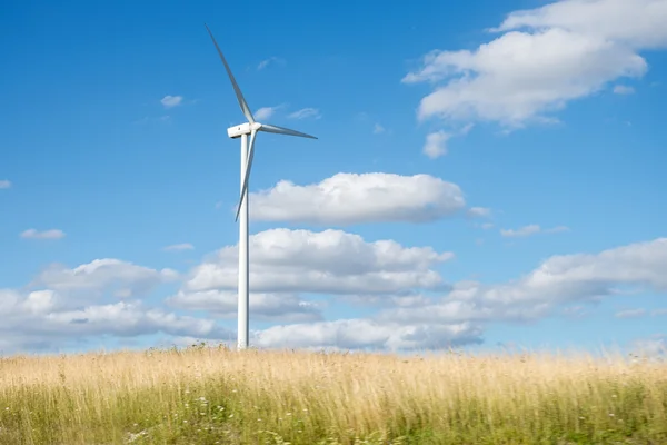 Ветрогенераторная турбина на летнем пейзаже — стоковое фото