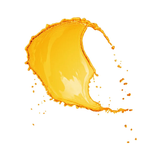 Respingo de água laranja isolado no branco — Fotografia de Stock