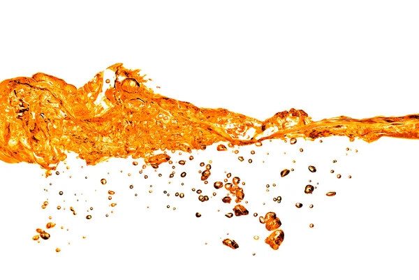 Orange water splash isolated on white — Stock Photo, Image