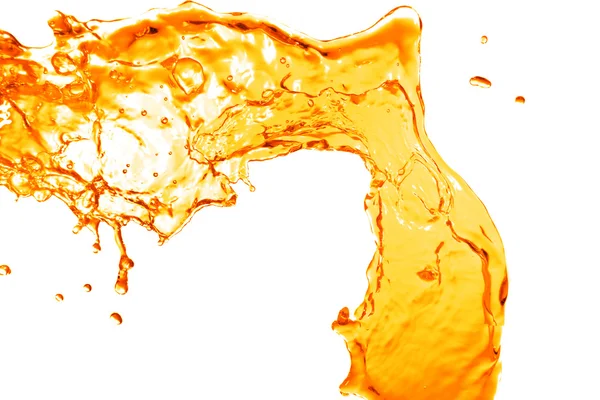 Orange water splash isolated on white — Stock Photo, Image