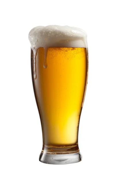 Beer in glass isolated on white background — Stock Photo, Image