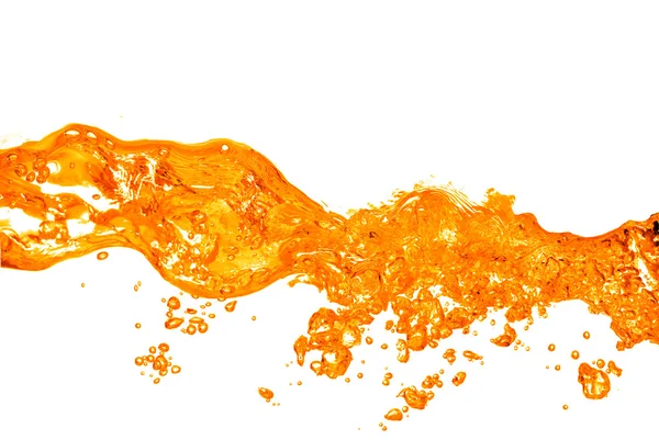 Orange water splash isolated on white — Stock Photo, Image