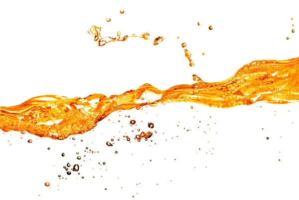 Orangefarbener Wasserspritzer isoliert auf Weiß — Stockfoto