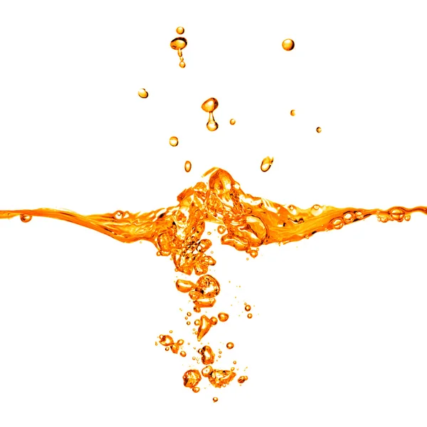 Orange water splash isolated on white — Stock Photo, Image